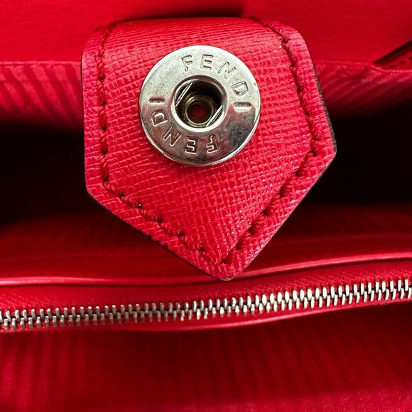 Fendi Red Petit 2Jours Leather Satchel - Picture 12 of 16